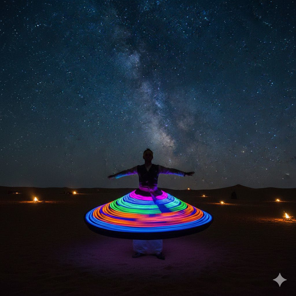 Tanoura dancer during a desert safari