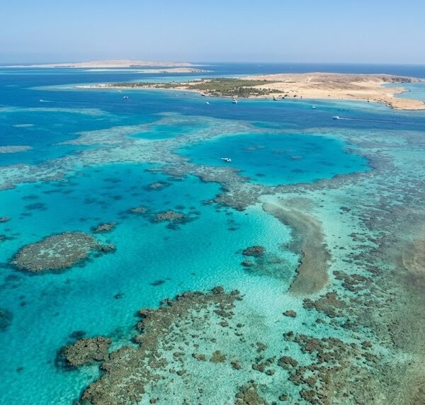 Aerial view of Giftun Islands from Parasailing