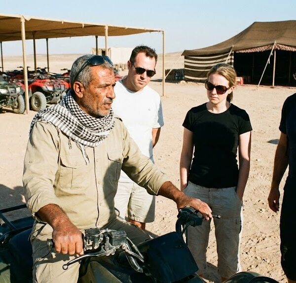 Professional safety briefing at safari base