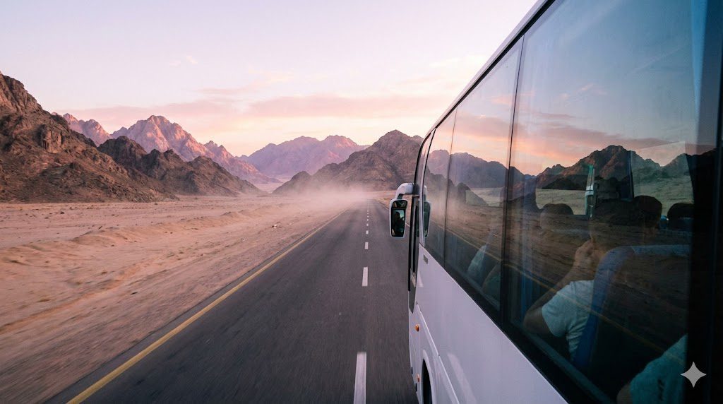 On the road from Hurghada to Luxor