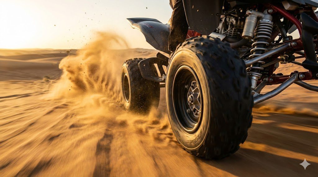 Quad biking action in Hurghada desert