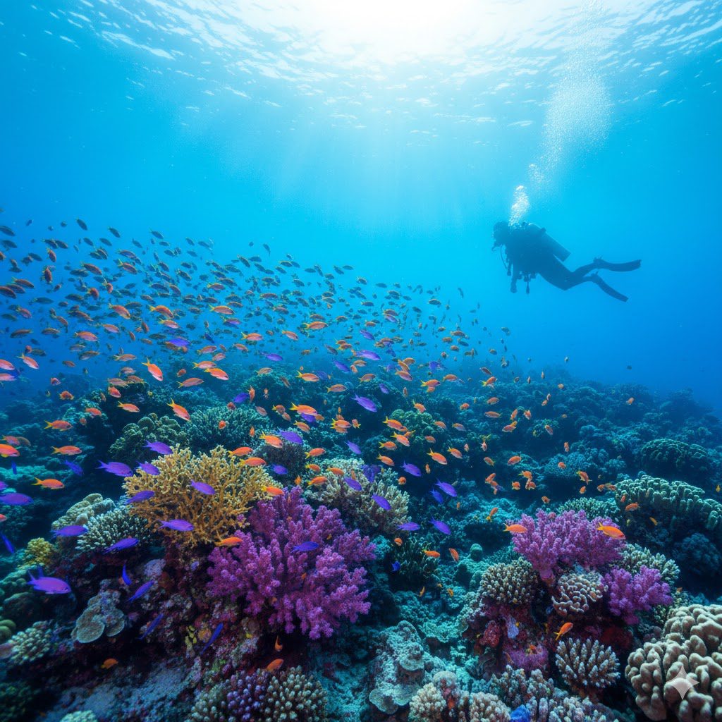Discovering marine life during a private boat trip