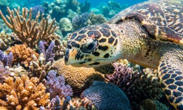 Sea turtle in Hurghada coral reef