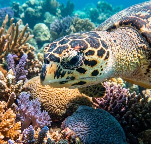 Sea turtle in Hurghada coral reef