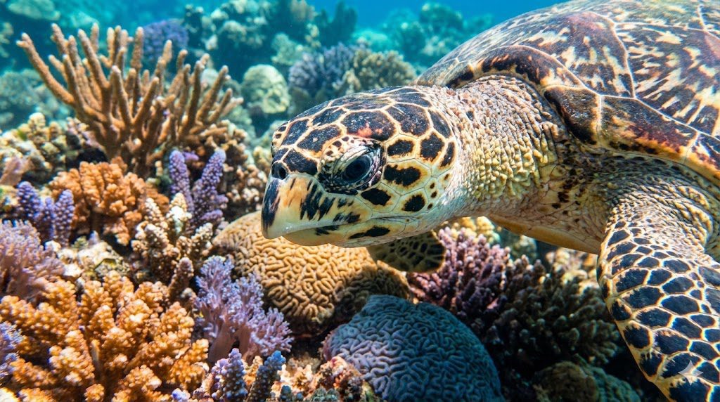 Sea turtle in Hurghada coral reef