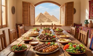 Lunch with a view of the Pyramids